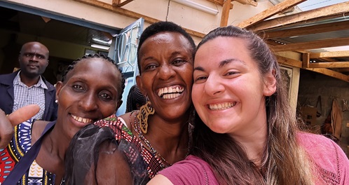 student with friends in Kenya