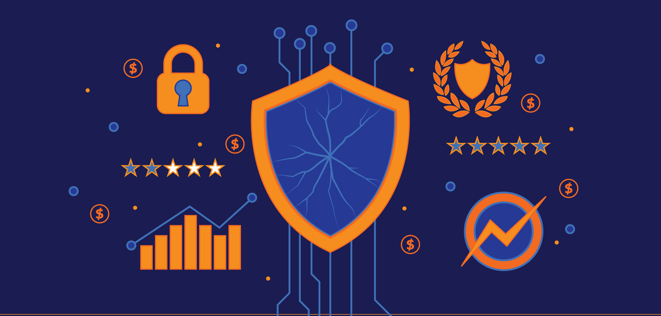 illustration with cybersecurity images