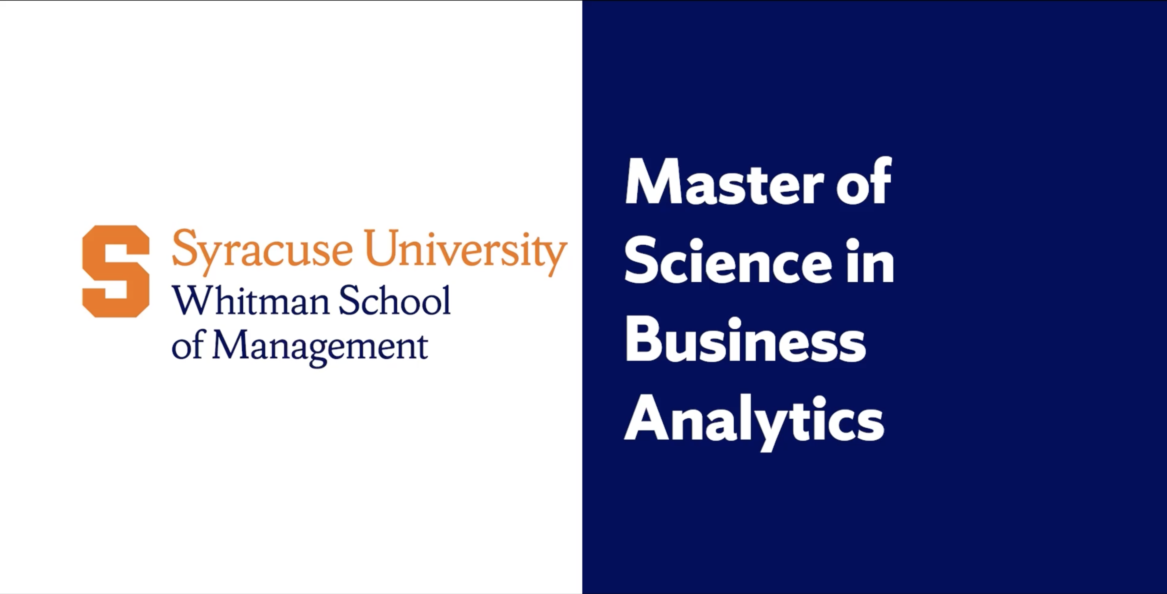 Whitman On-Campus Business Analytics Graduate Program - Syracuse ...