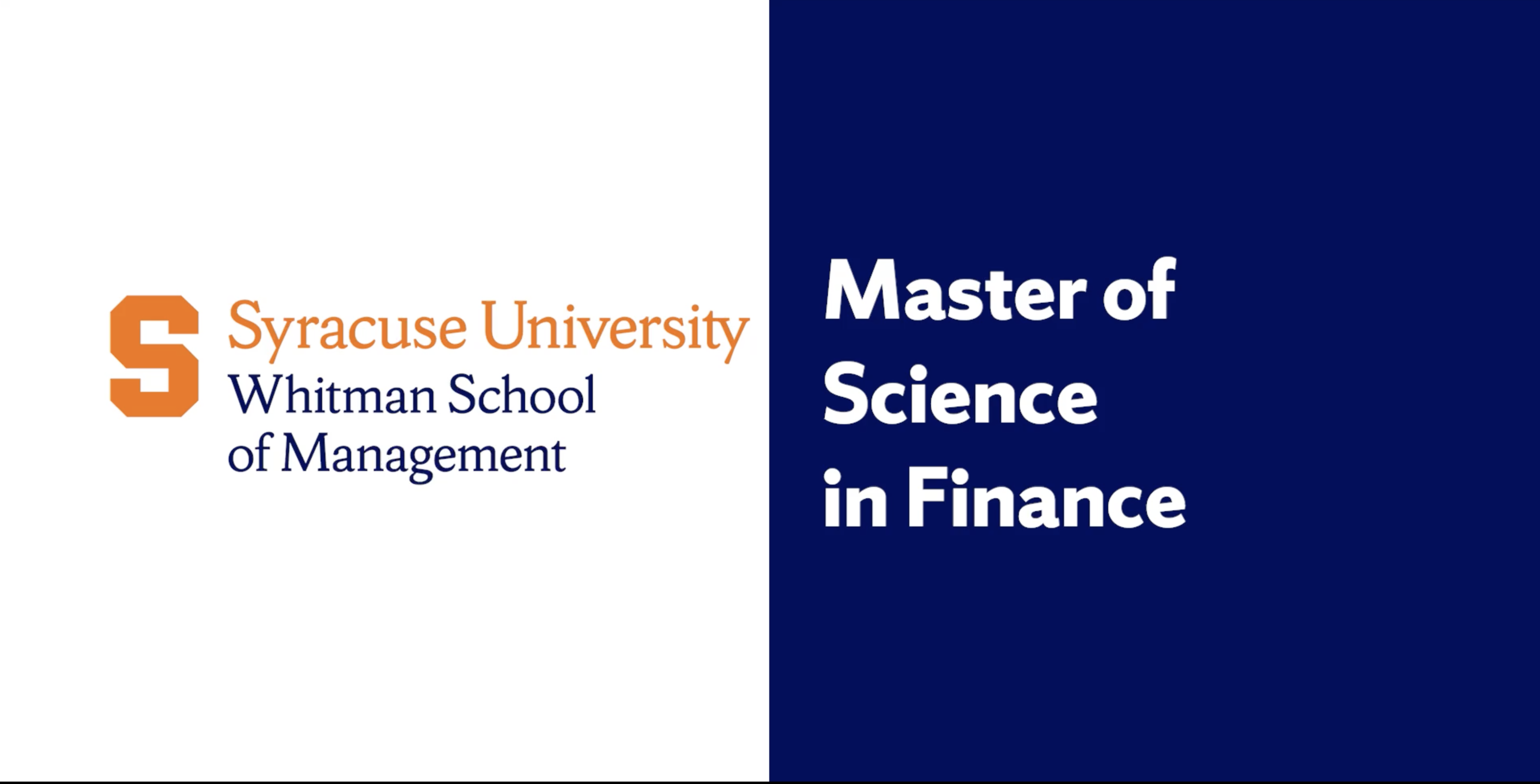 Whitman On-Campus M.S. Finance Graduate Program - Syracuse University ...