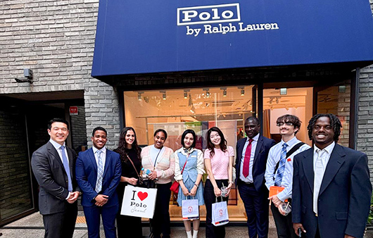 Whitman group posing outside Ralph Lauren