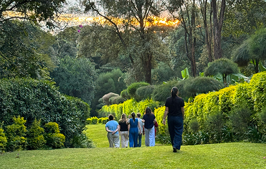 Students walking the gardens at Homecare Retreat