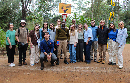 Student group posing at Karura Forest