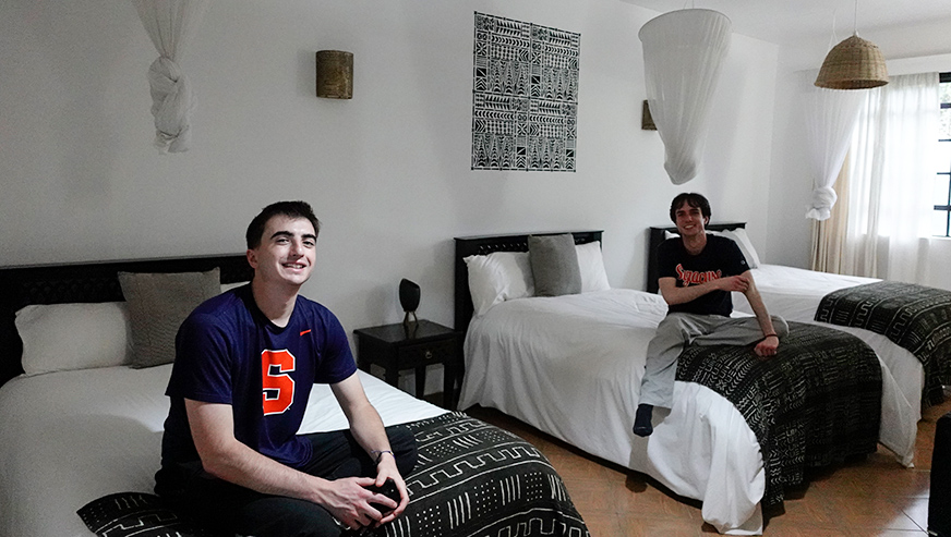 Two students in their bedroom