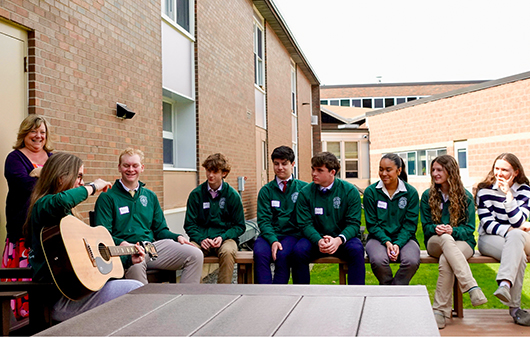 CBA students meeting with Kenya trip students