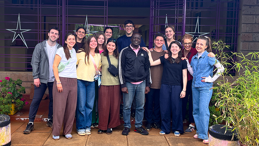 Kenya team outside La Salle School