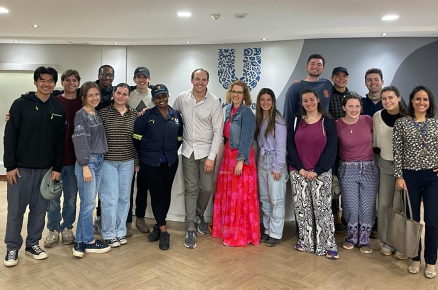 Whitman students at a artisan works in Kenya