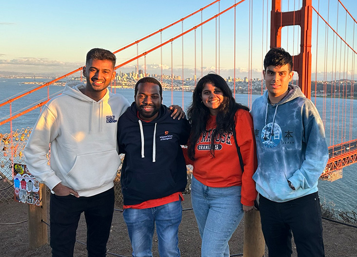 Whitman students at the Golden Gate Bridge in San Francisco