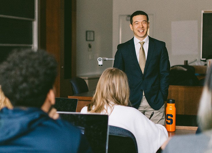 Professor Park in front of class