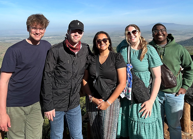 Whitman students in Kenya on a global immersion trip.