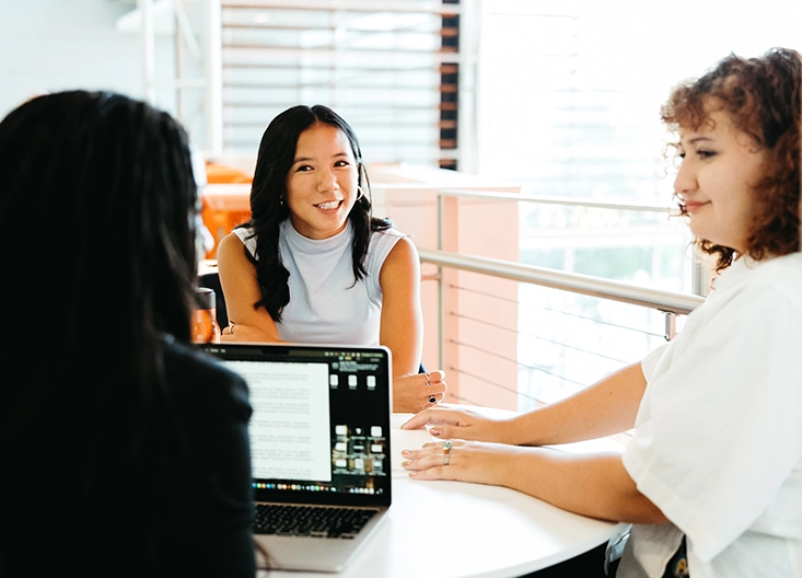 Students doing group work