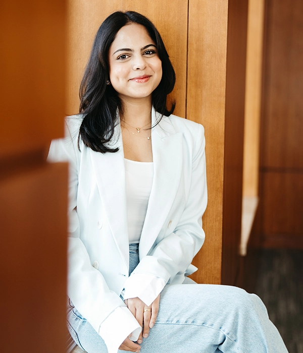 Female student posing