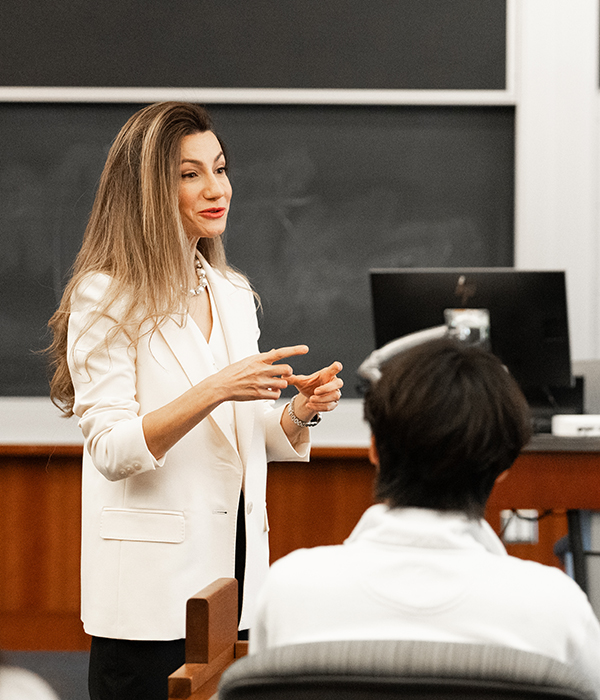 Professor talking in front of class