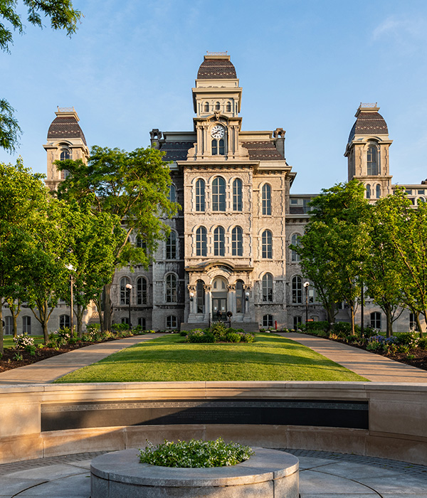 Whitman building in the evening