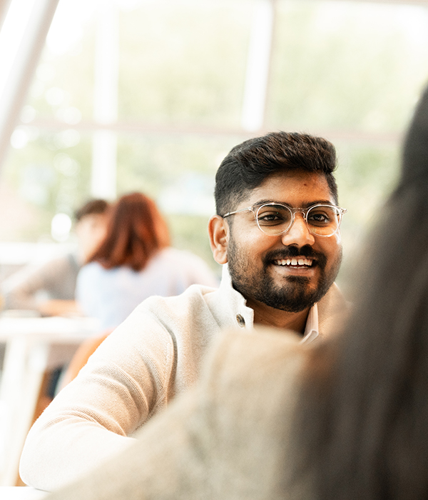 Graduate students chatting