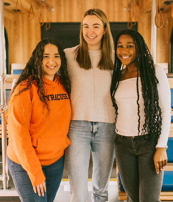 Three Whitman students posing for the camera