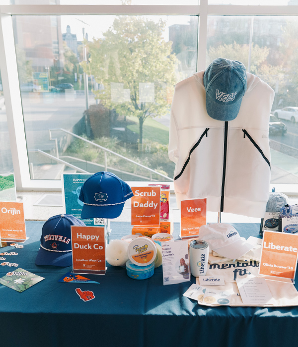 Table showing products from companies run by Syracuse alumni