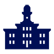 Hall of Languages outline icon in dark blue