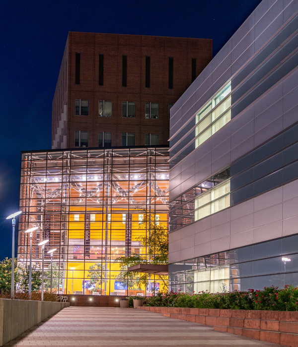 Whitman building in the evening