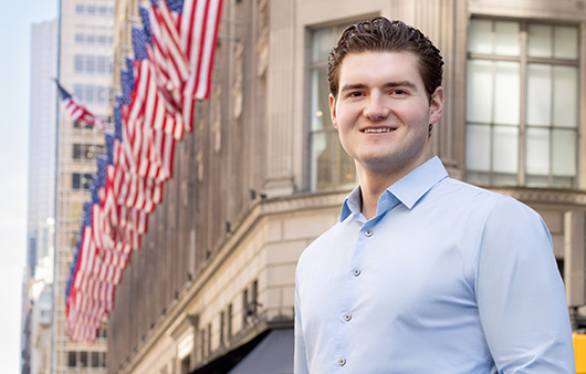 Zachary Morrison posing in New York City