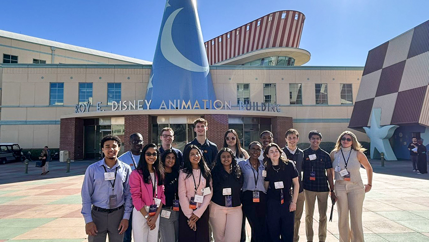 Students in front of Disney Studio