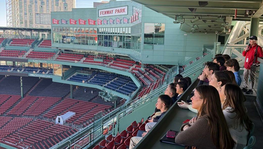 Students at Fenway