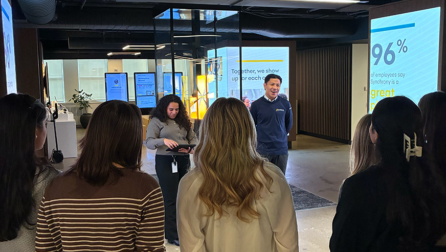 Students visiting Synchrony