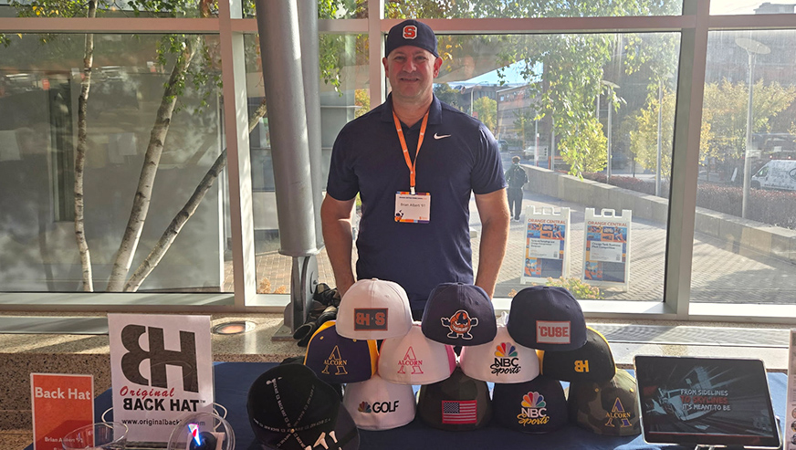 Brian Albert with products from his company Black Hat