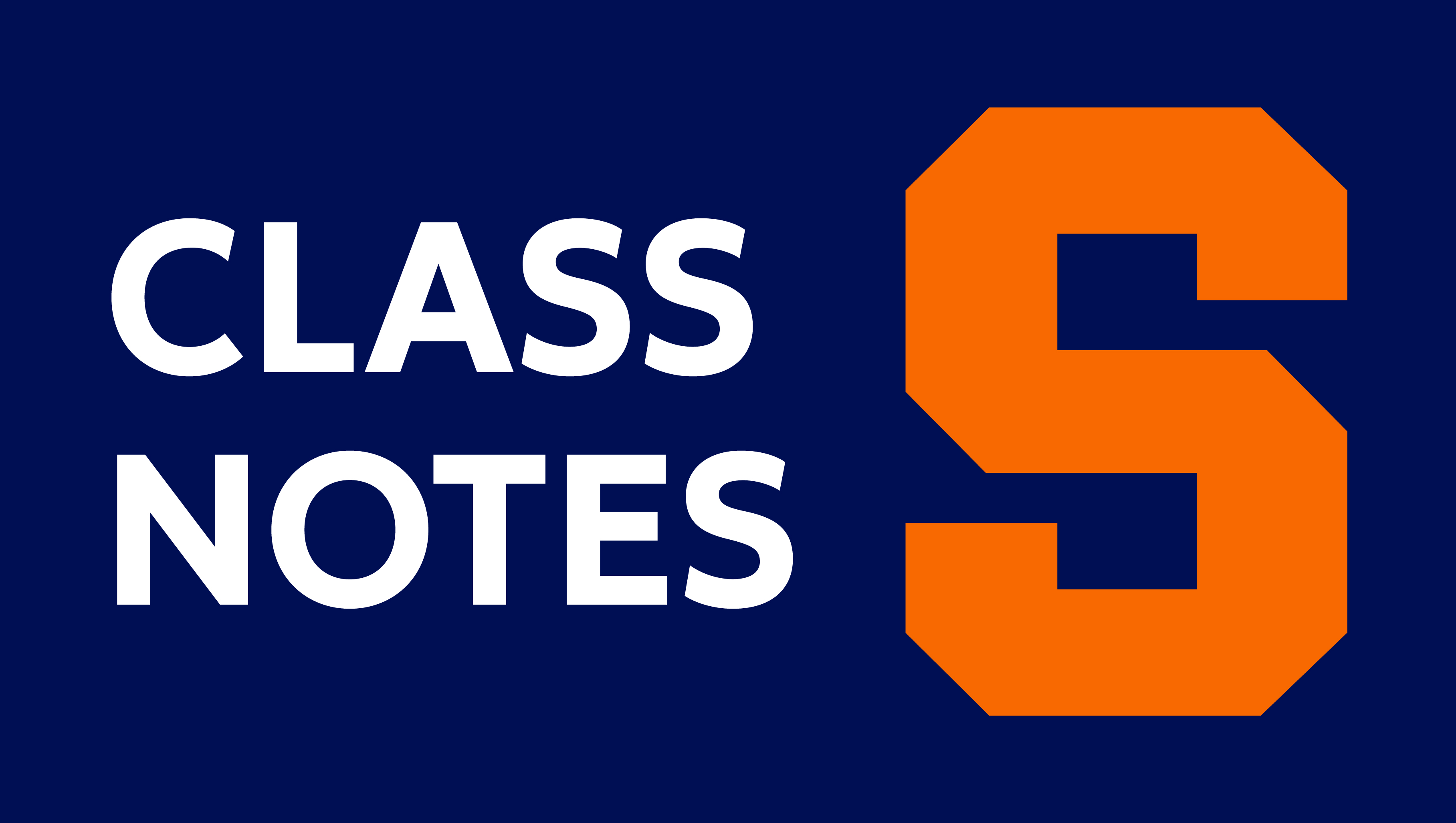 Graphic showing class notes and Syracuse S