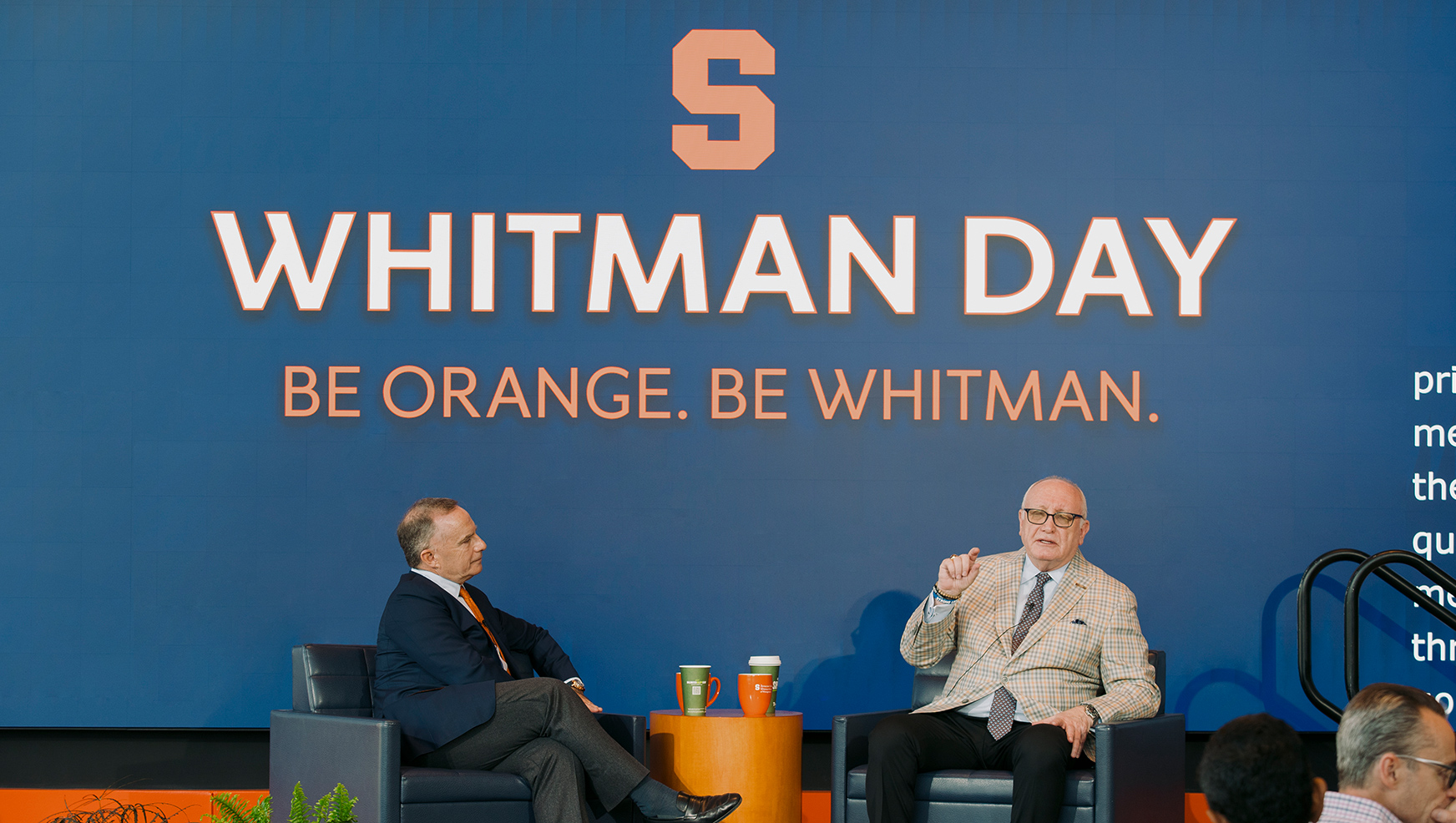Hal Fetner and Bruce Mosler during the fireside chat