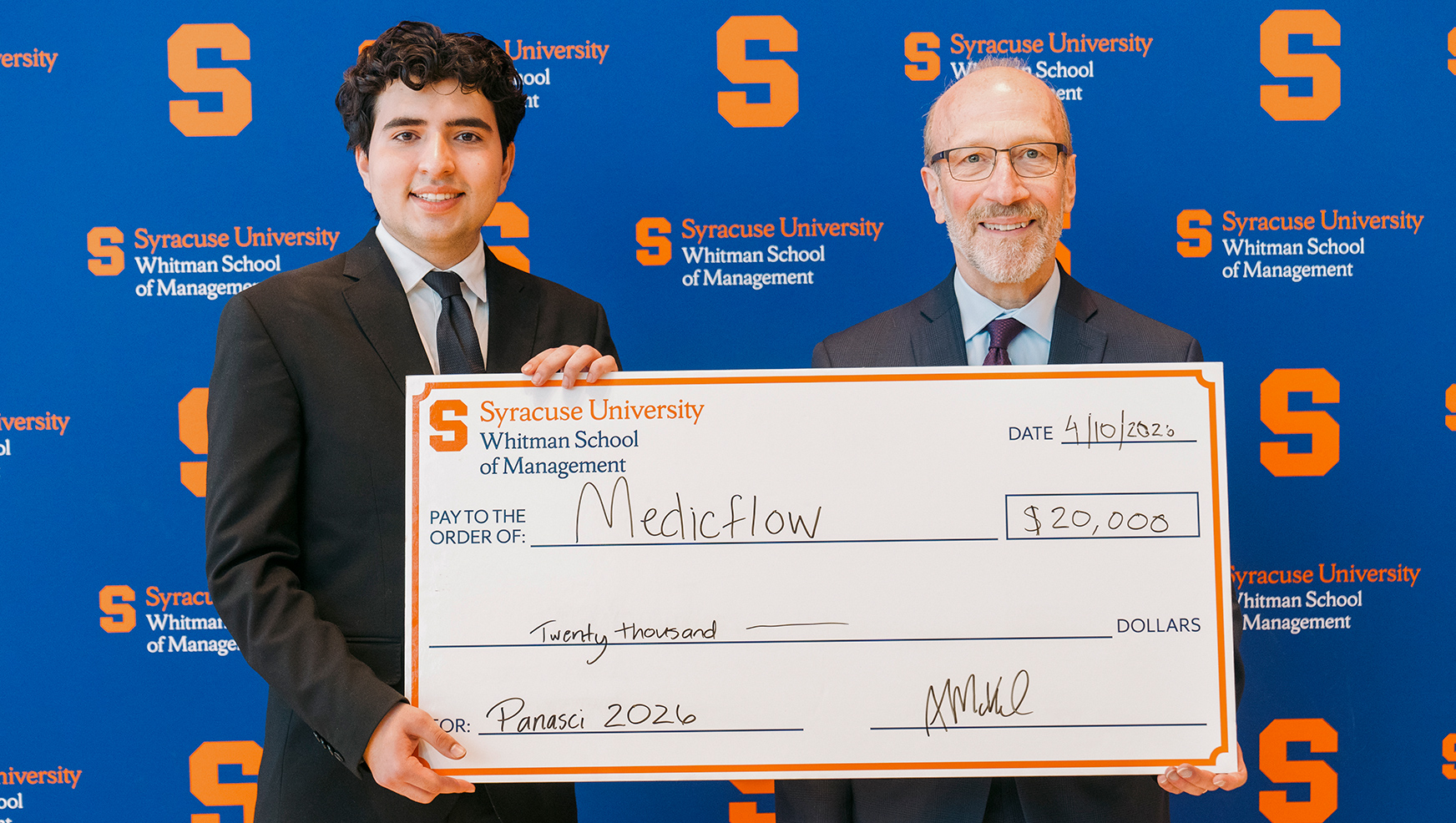 Winner of Panasci 2026 posing with Mr. Panasci