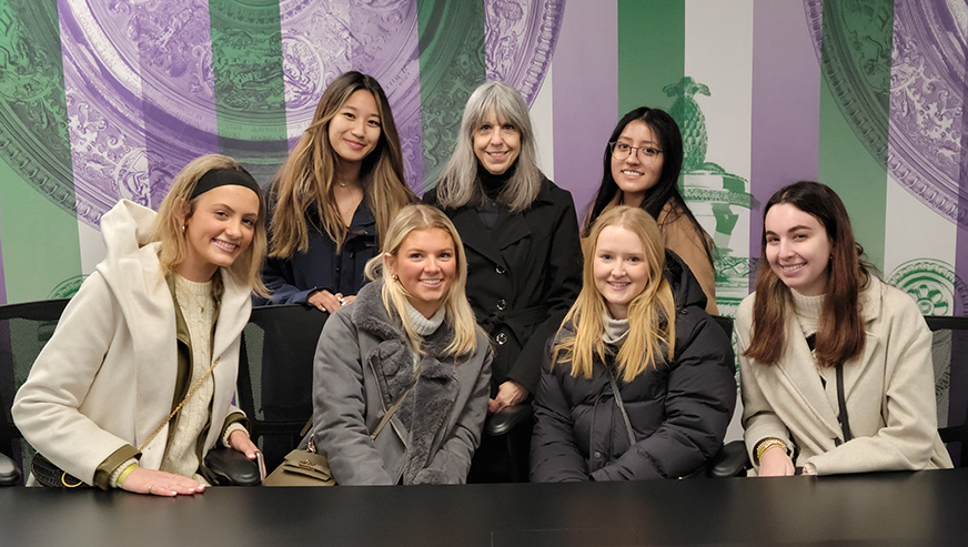 Professor Maritan, Lauren Deligtisch and a group of students visit Wibledon