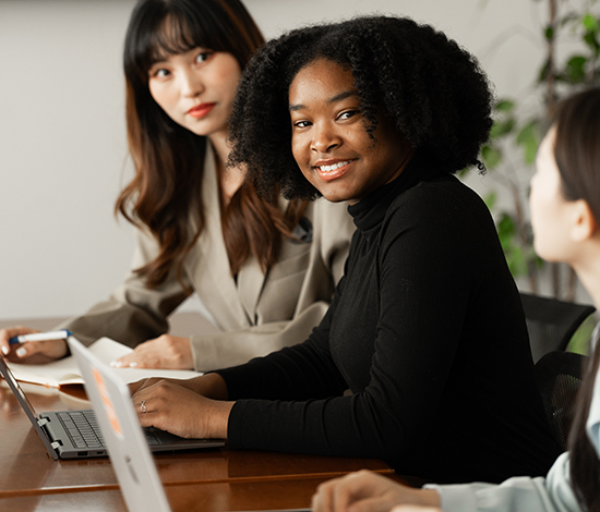 Three PhD students during class