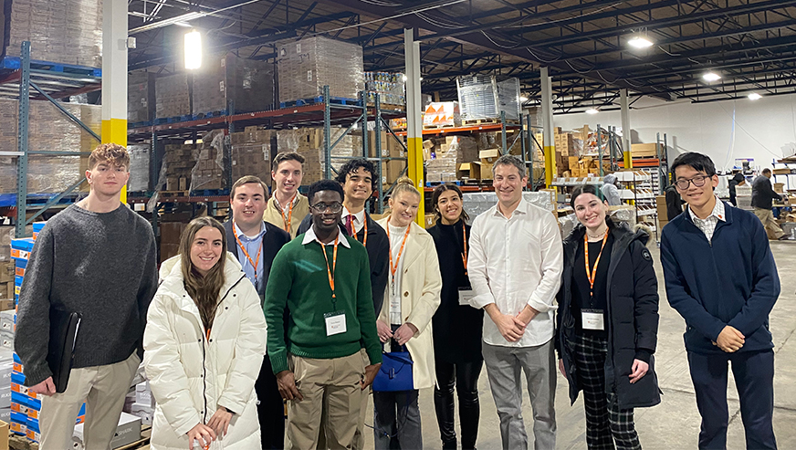 Supply chain students visiting Mainfreight and Davinci Micro Fulfillment