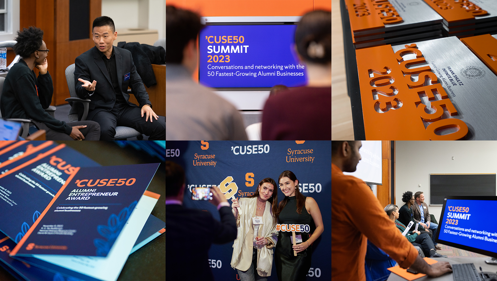 Collage of photos from the 2023 'CUSE50 events