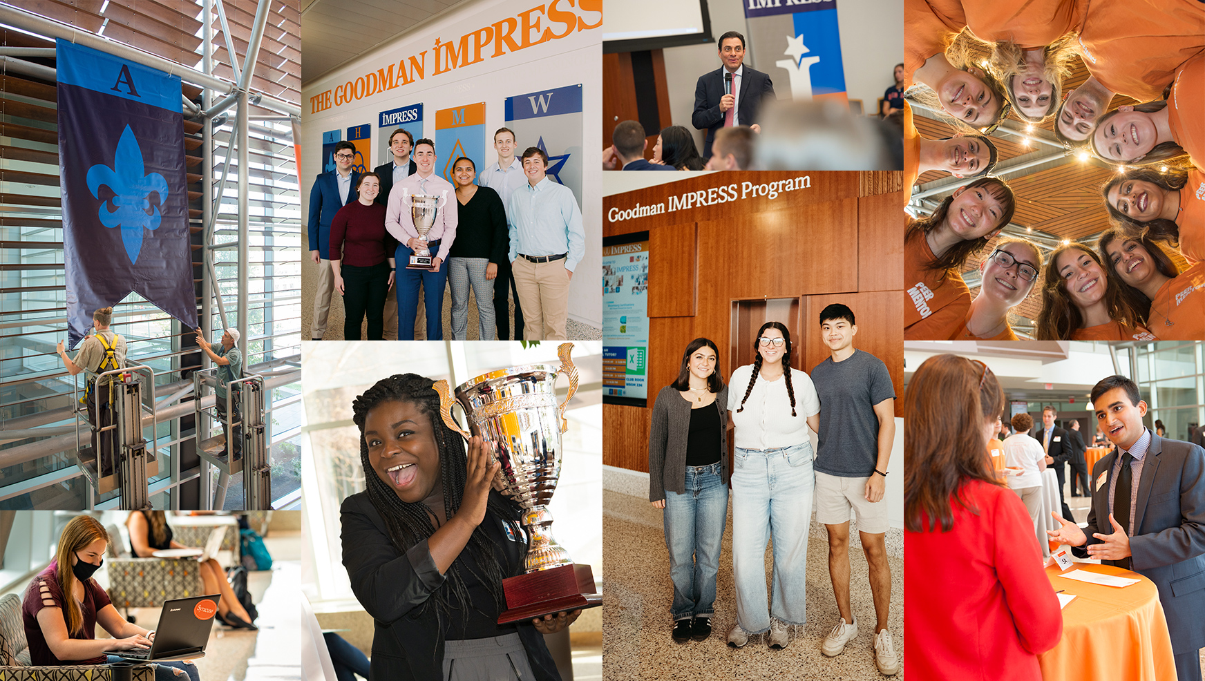 Collage showing IMPRESS events over the years