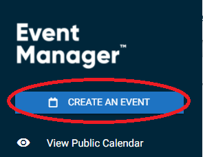 Graphic showing the Create An Event button selected